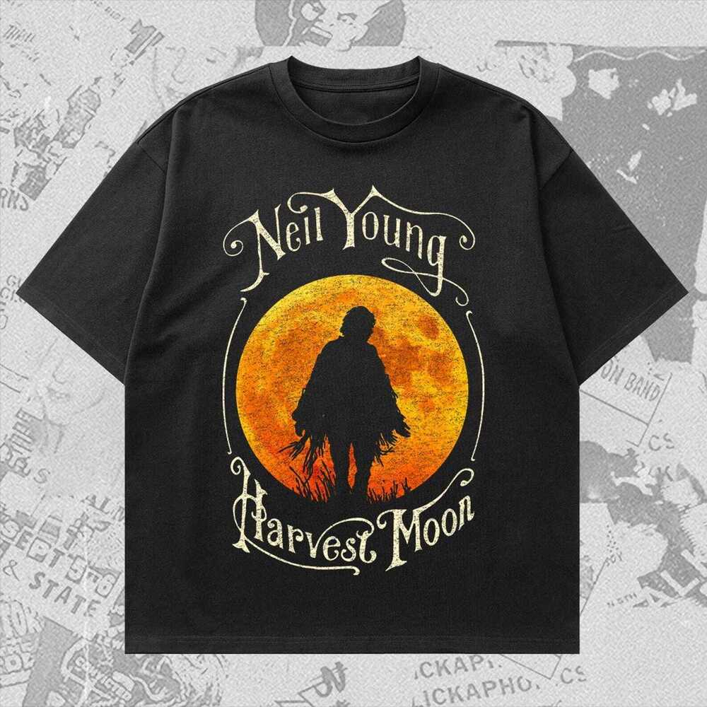 80s Neil Young Harvest Moon Folk Rock Band Singer T-shirt